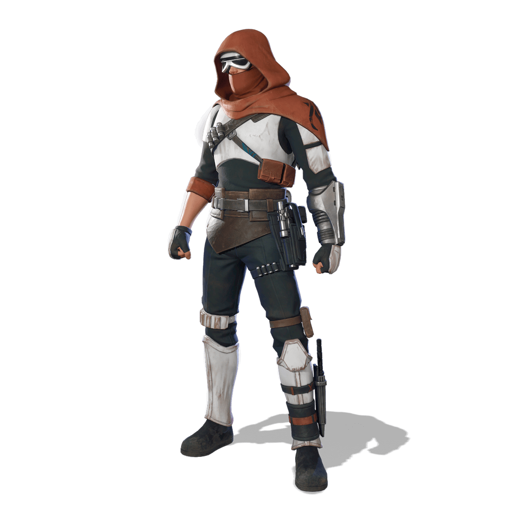 Forsworn Trooper in a brown hood and white armor